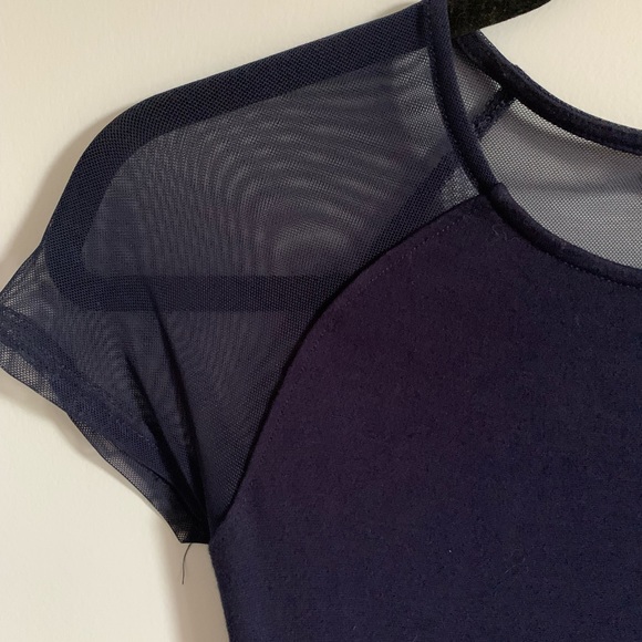 Garage Navy Mesh Panel Skater Dress - Picture 3 of 5